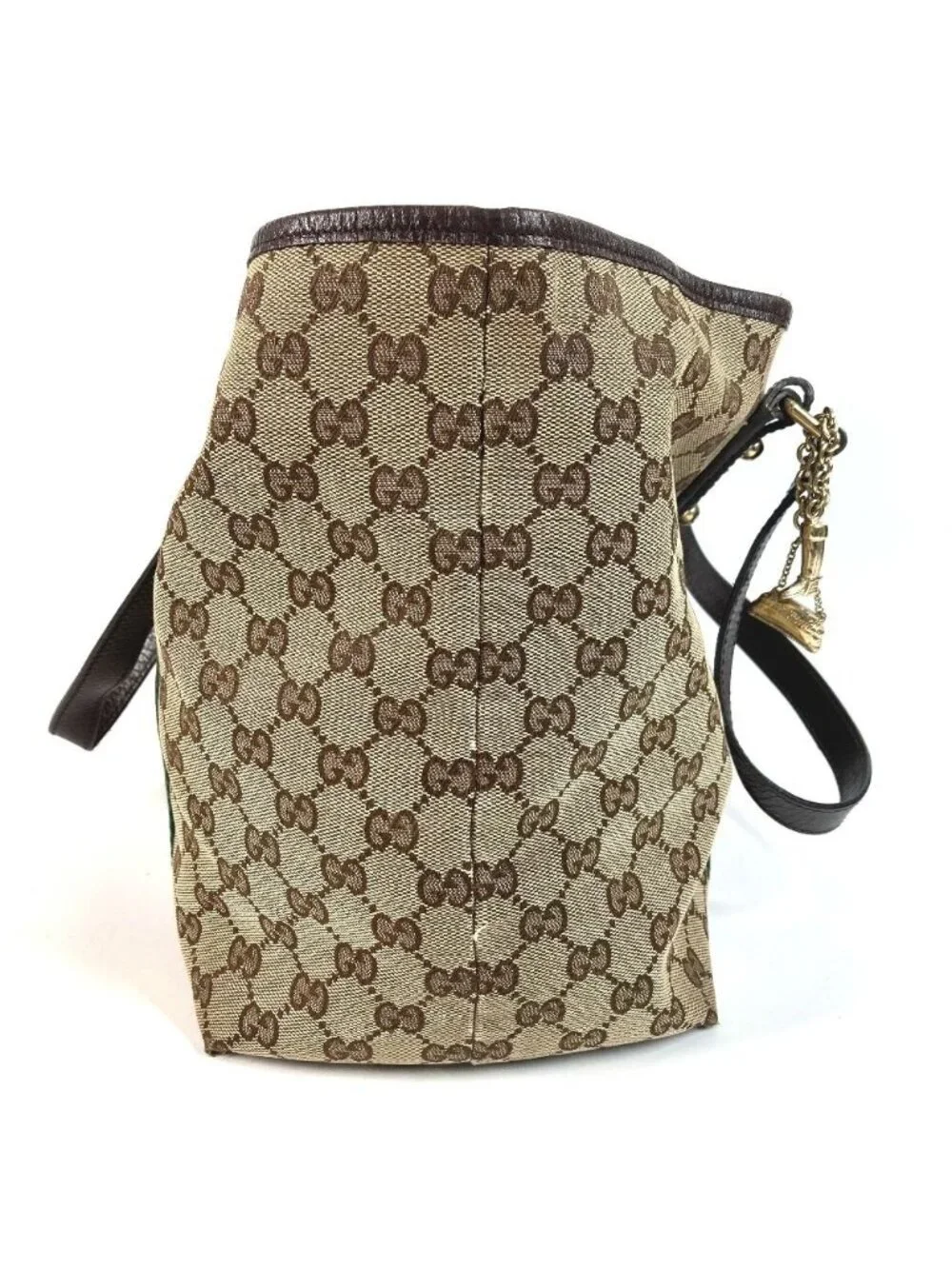 Gucci Shoulder Bag GG Logo Sherry Line Canvas Leather Beige - Picture 4 of 9